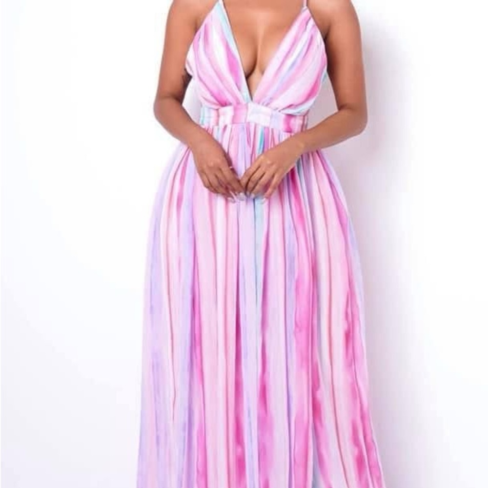 Elegant Multicolor Maxi Dress